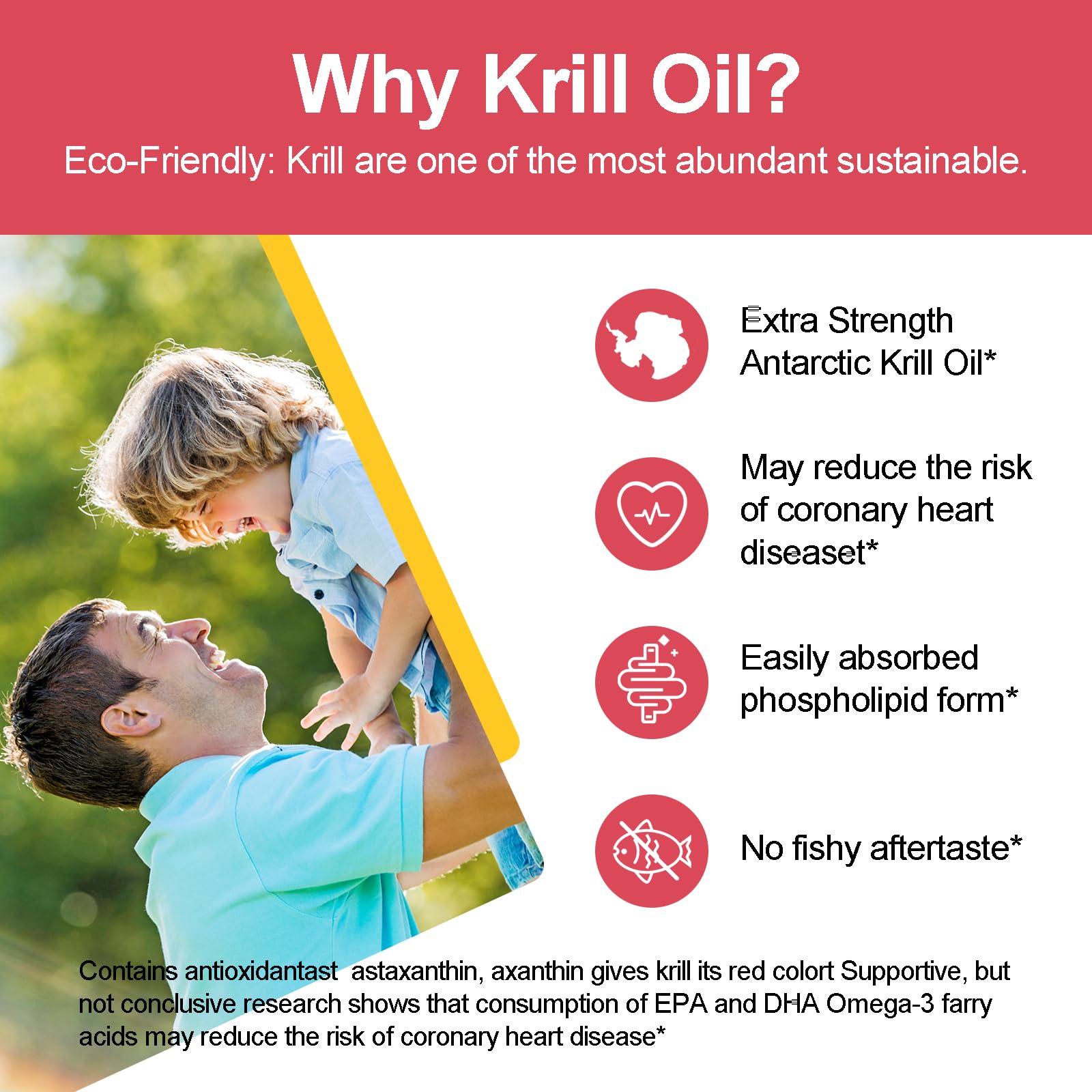 JulyDeer Antarctic krill oil bottle displaying pure non GMO formulation details.