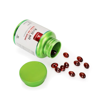 JulyDeer genuine USA imported krill oil capsules packaging for joint and brain support.