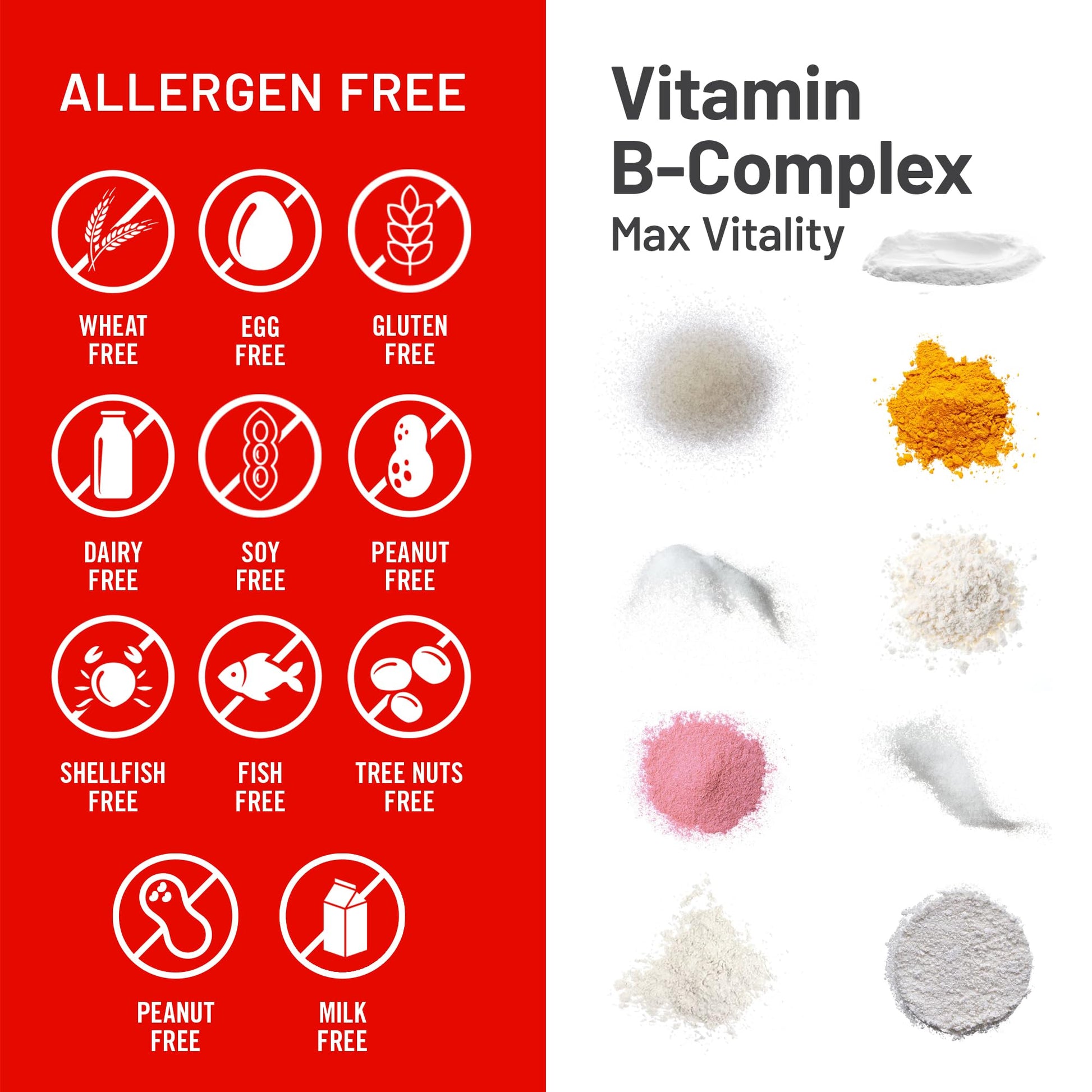 Non GMO gluten free daily multivitamin B complex for cognitive health and immunity