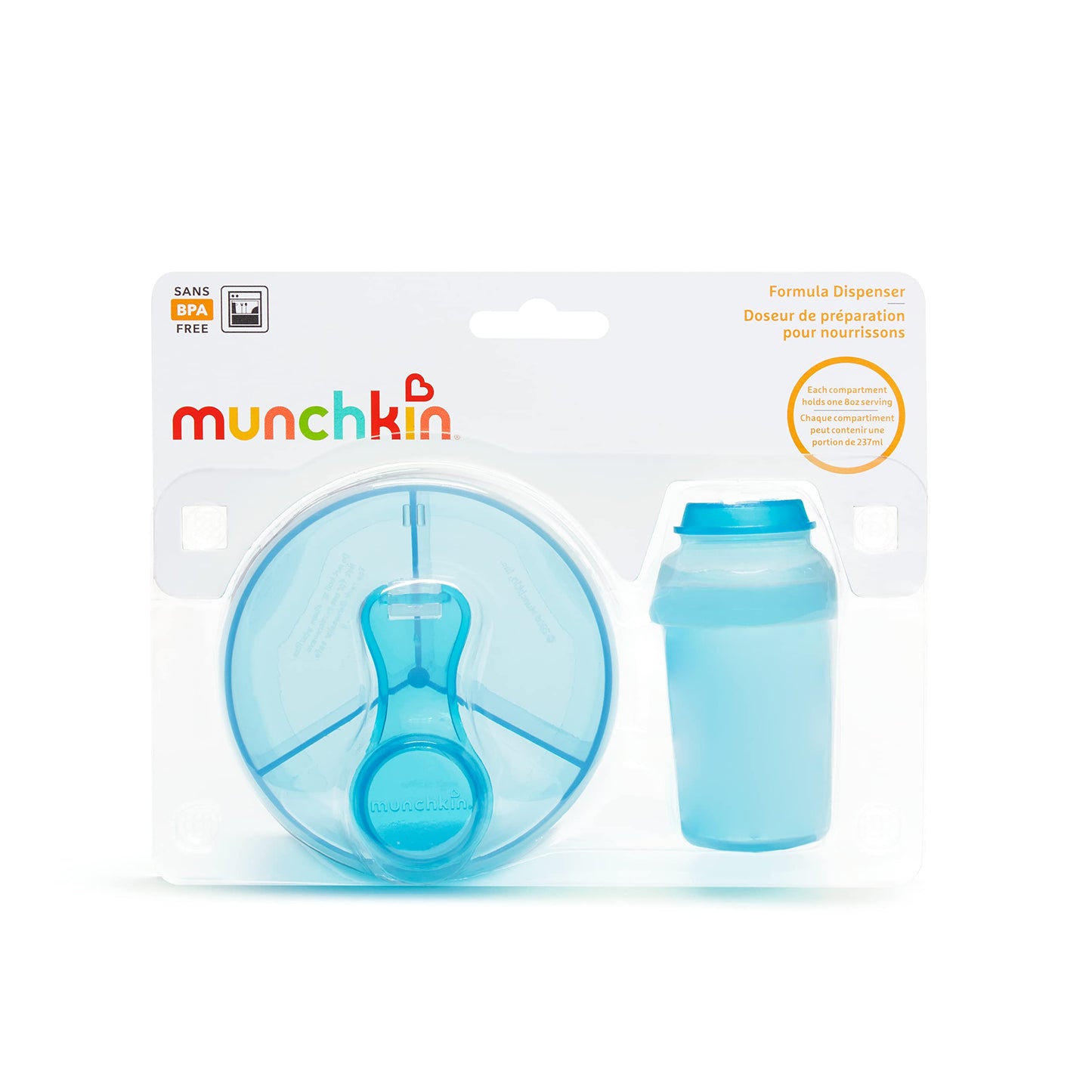 Side angle of the BPA-free Munchkin multi-serving and single-serving baby feeding organizers