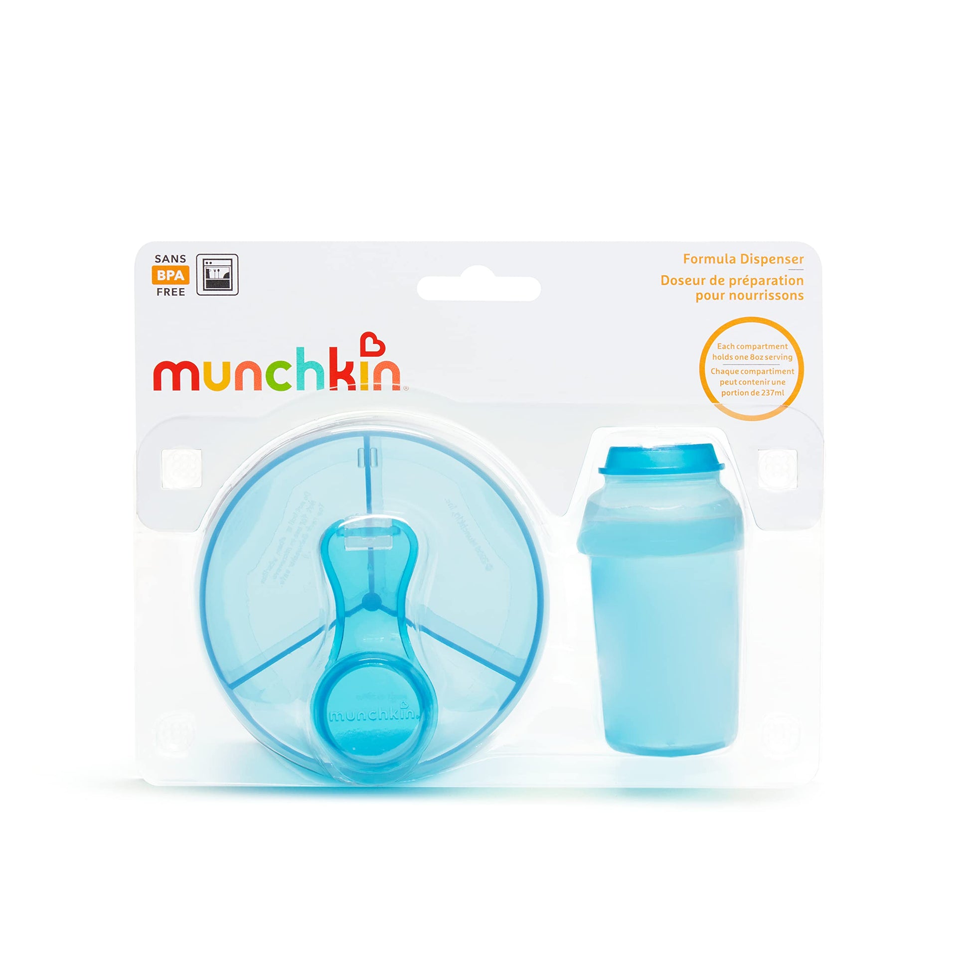 Side angle of the BPA-free Munchkin multi-serving and single-serving baby feeding organizers