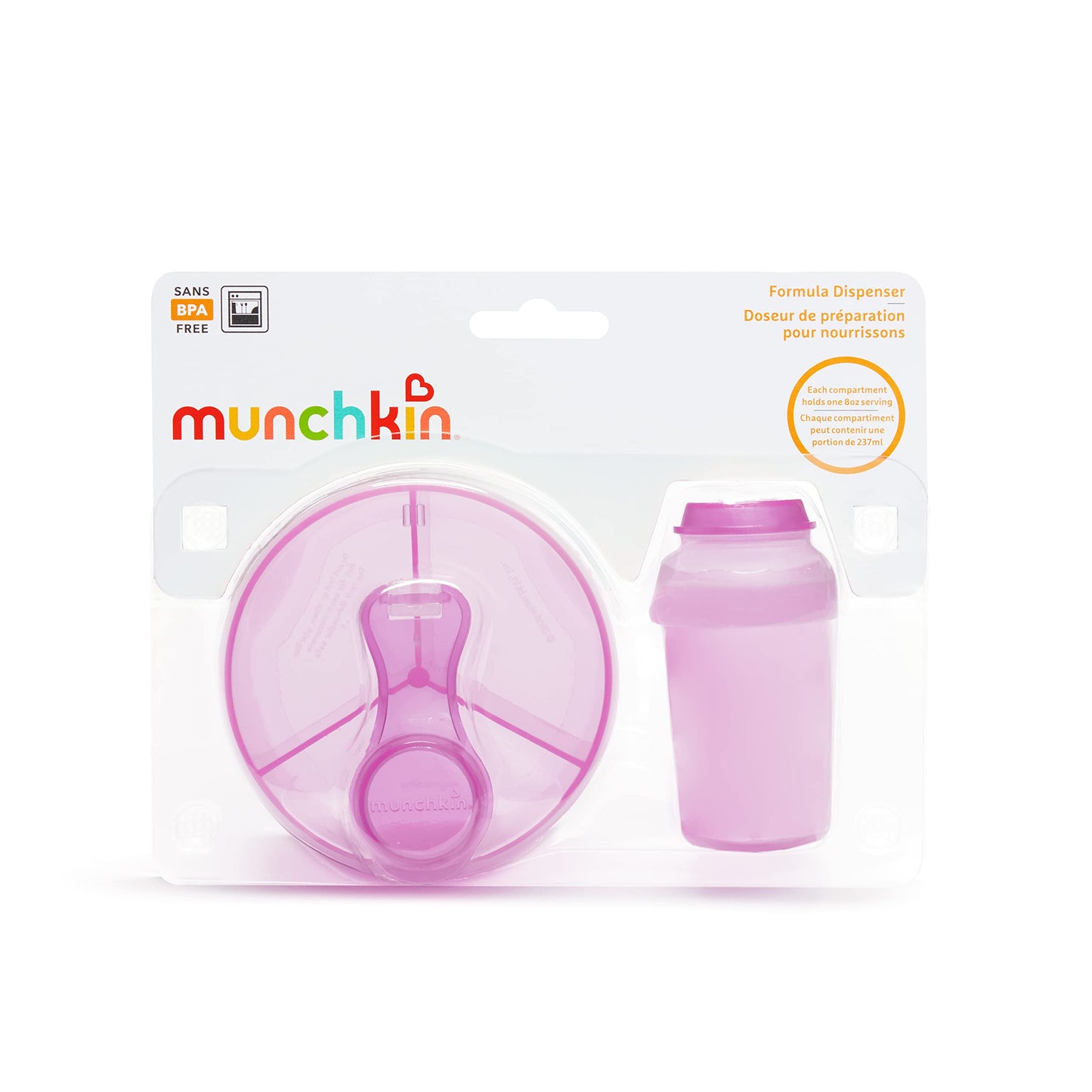 Authentic Munchkin USA-imported baby formula storage set showing product packaging details