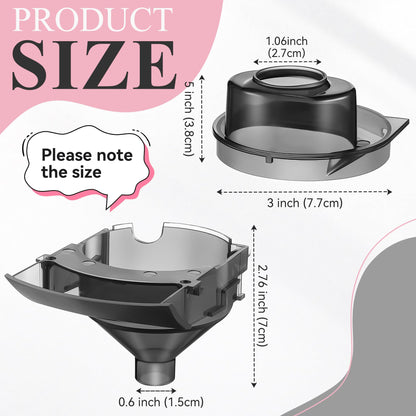 Gulfmew formula dispenser replacement parts set featuring two premium grey funnels and two matching plastic covers.