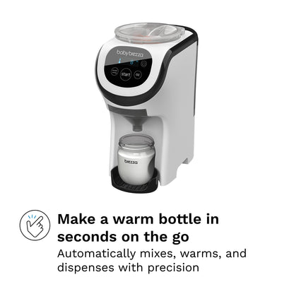 Baby Brezza travel friendly baby formula mixer with digital controls close up
