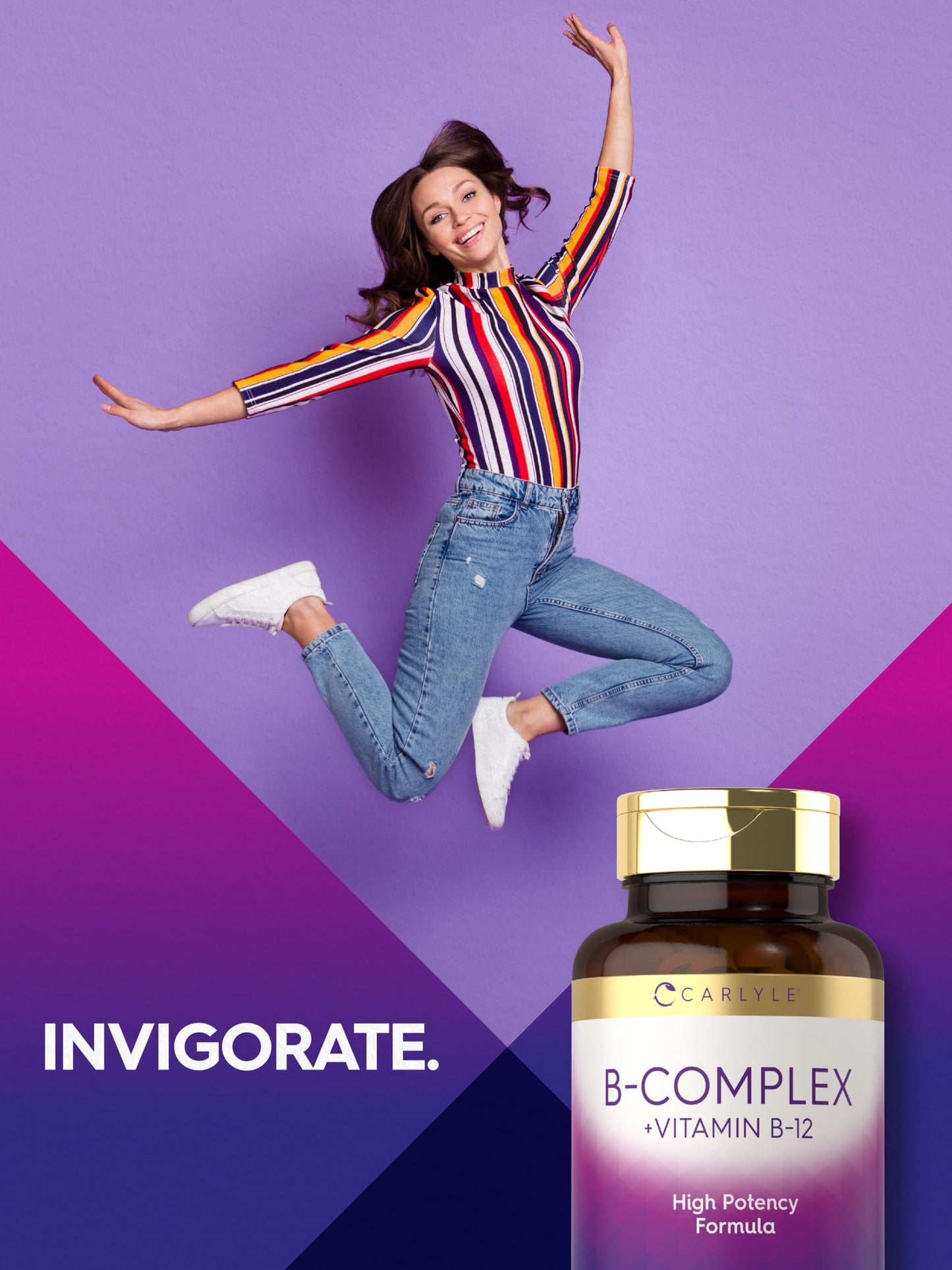 Vegetarian friendly Carlyle B-complex with papaya enzyme daily health multivitamin formula