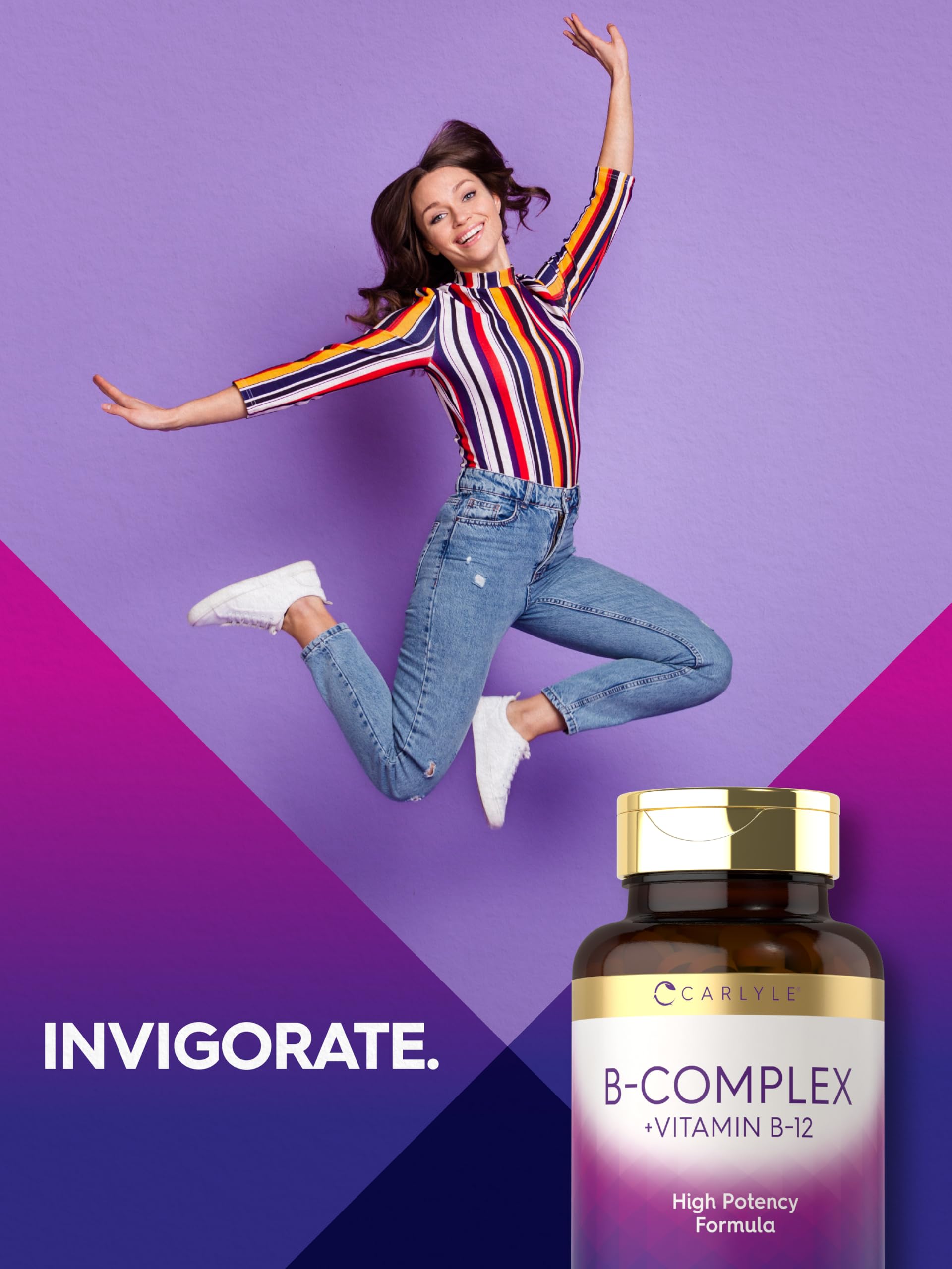 Vegetarian friendly Carlyle B-complex with papaya enzyme daily health multivitamin formula