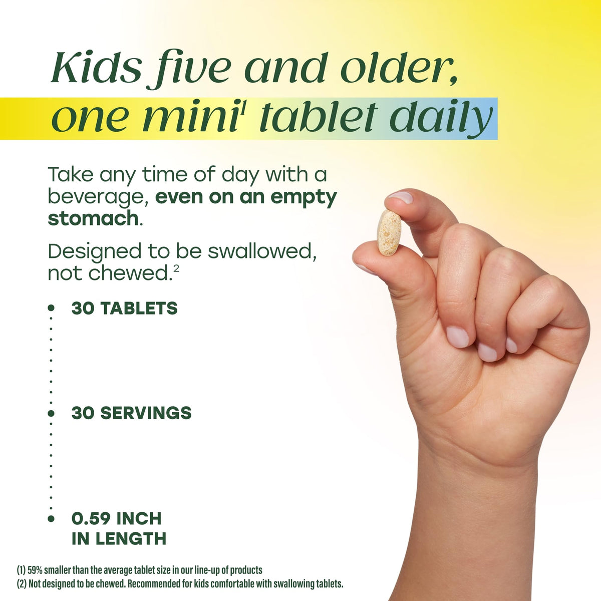 Side view of authentic USA imported child health supplement packaging detailing calm focus ingredients