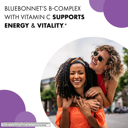 USA imported Bluebonnet Nutrition non-GMO gluten-free B complex capsules for daily vitality