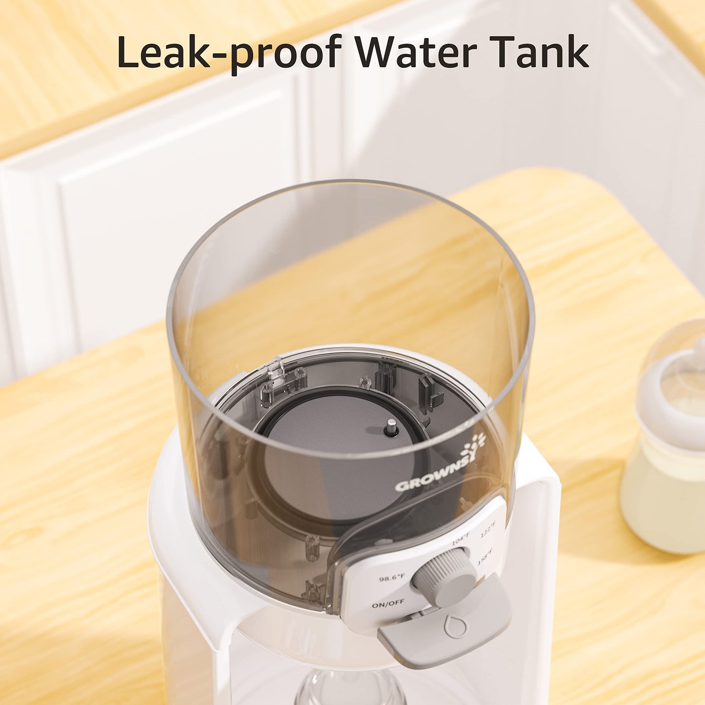 Compact GROWNSY instant baby formula maker appliance in green finish