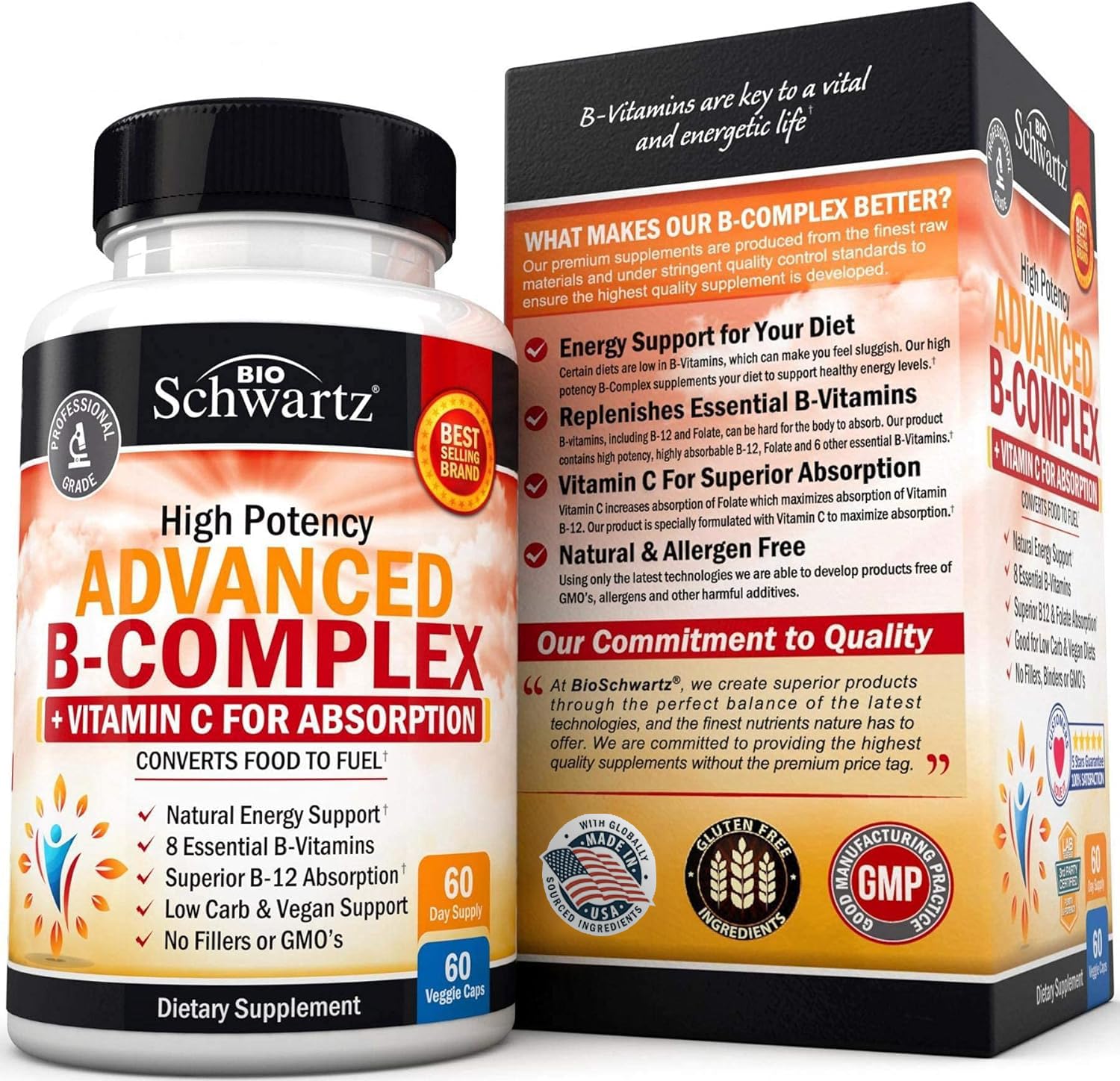 BioSchwartz Methylcobalamin B12 and Folate capsules for cognitive performance