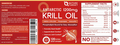 Authentic Nature Target krill oil 120 count bottle for 60 days supply