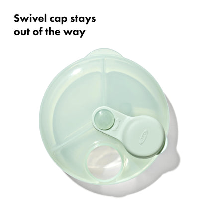 OXO Tot portable baby feeding storage cup packed inside a diaper bag.