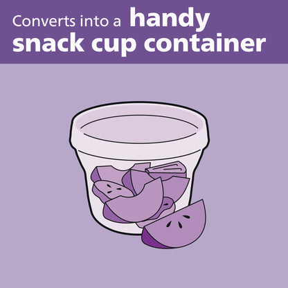 Philips Avent travel baby food dispenser highlighting grey cap detail