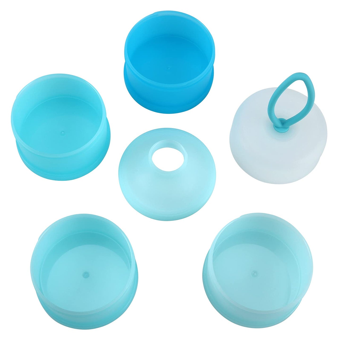 Separated individual compartments of the non spill kids snack storage container