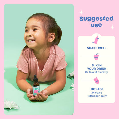 JoySpring premium imported natural kids vitamins bottle displaying two fluid ounces packaging.