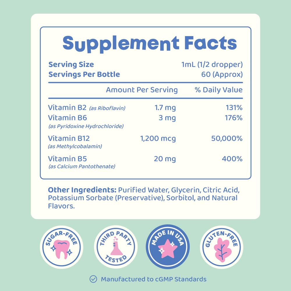 JoySpring methylcobalamin B12 liquid drops for children and teenagers brain development support.