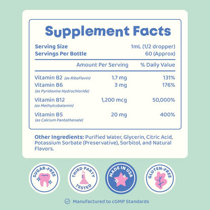 JoySpring methylcobalamin B12 liquid drops for children and teenagers brain development support.