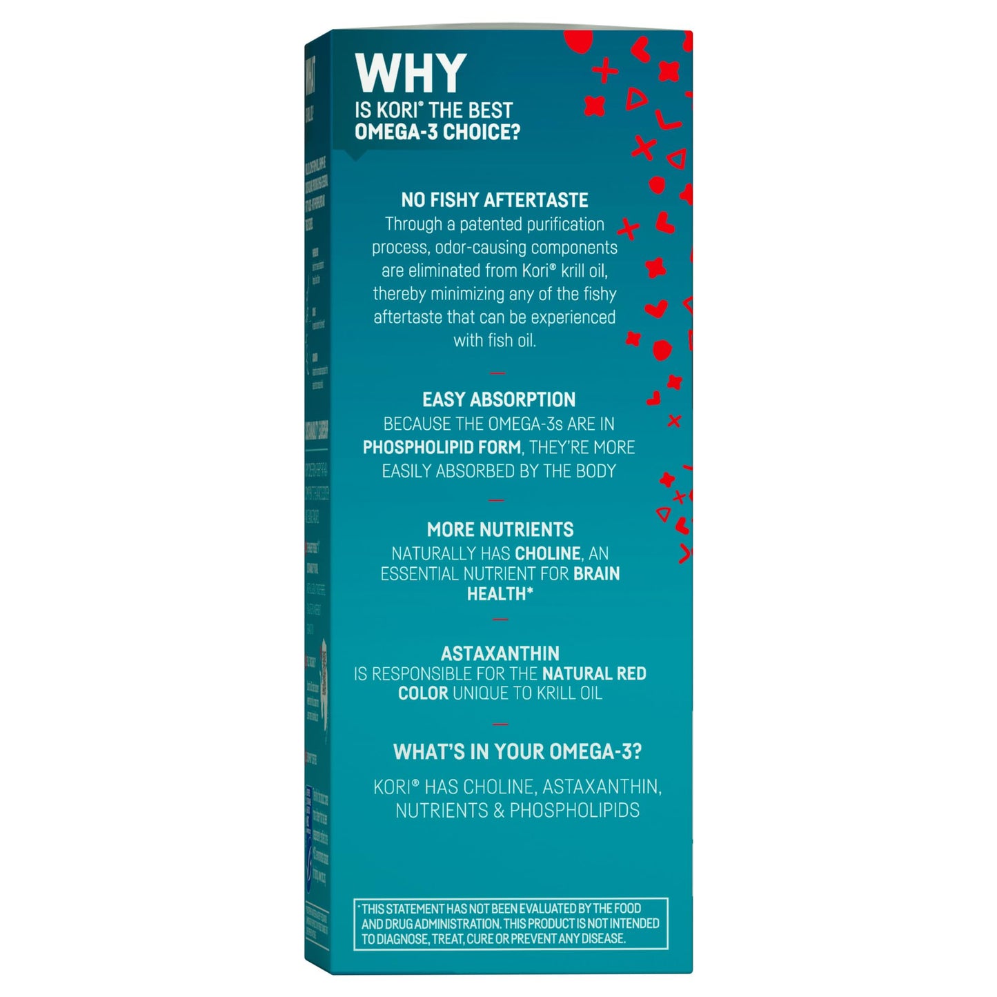 Imported Kori Pure Antarctic Krill Oil nutritional supplement label showing daily dosage instructions.