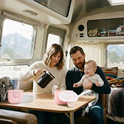 Termichy baby powder dispenser inside a diaper travel bag for outdoor use