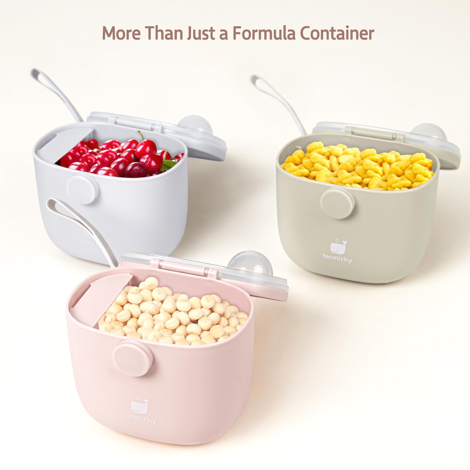 BPA free food grade plastic baby container used as a snack cup for cookies