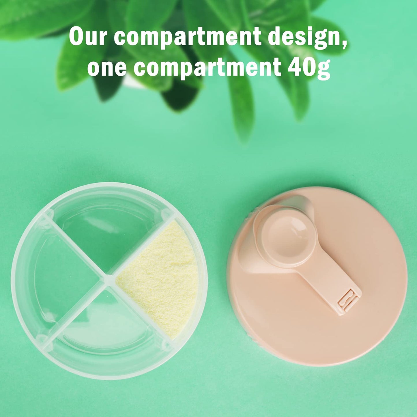 Pink portable travel formula dispenser for babies