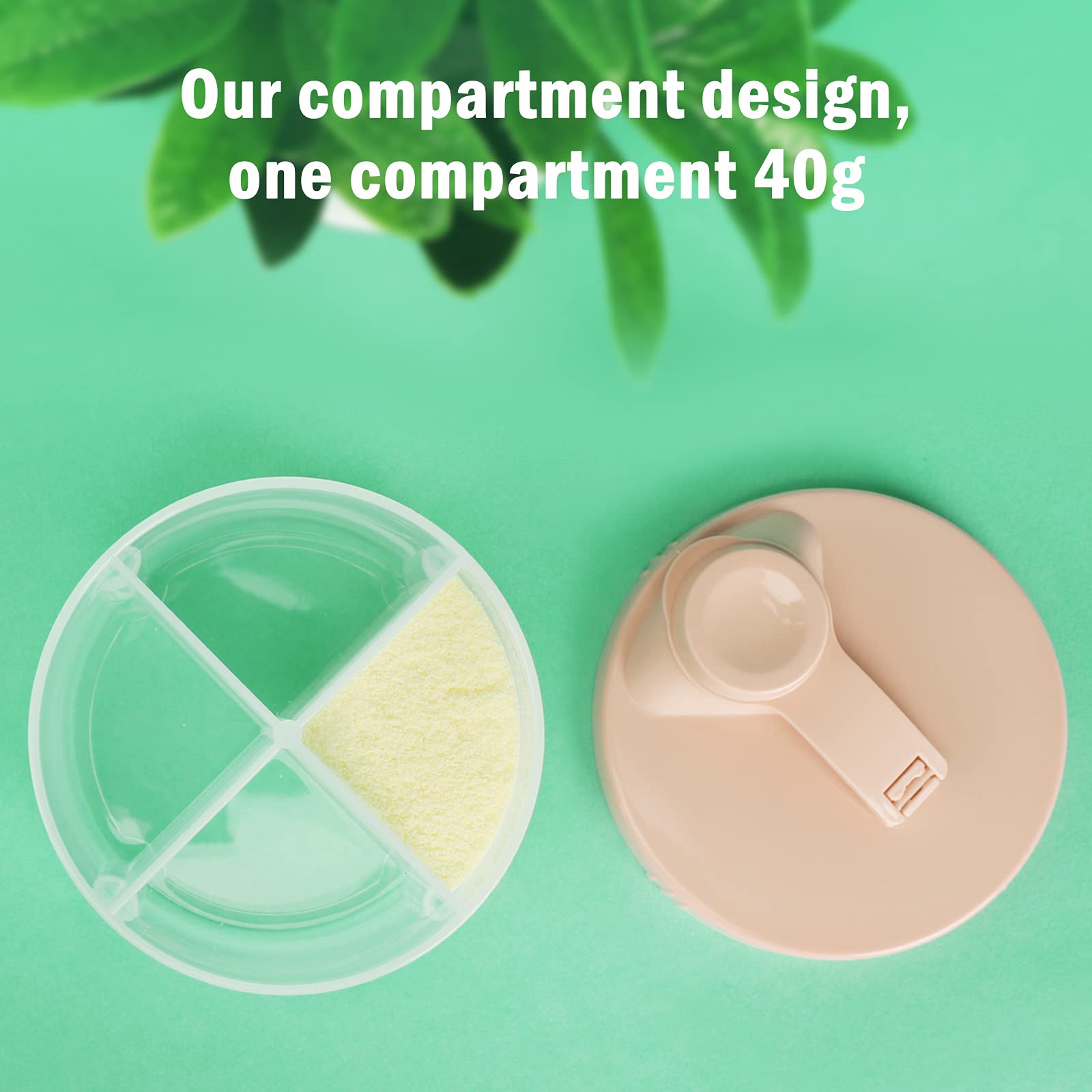 Pink portable travel formula dispenser for babies