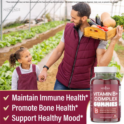 Supplement facts panel on the back of the New Age Vitamin B container showing ingredient dosages