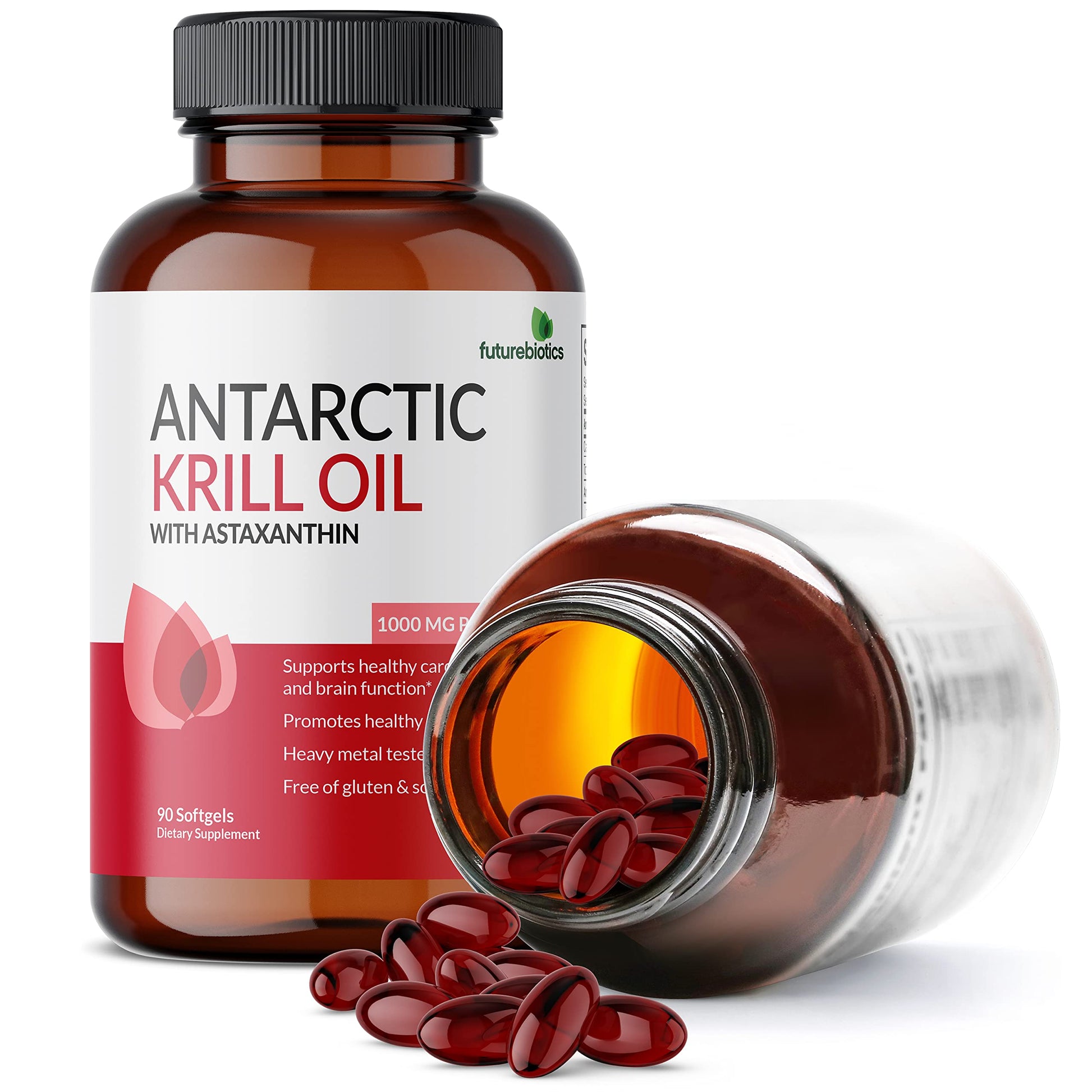 Nutritional facts panel of Futurebiotics Antarctic Krill Oil 1000 Mg for cardiovascular support.
