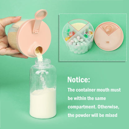 Top view of rotating baby formula storage box