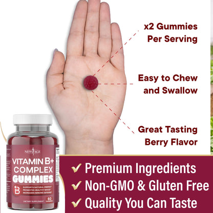 Two pack bundle of imported American vitamin B complex gummies for immune defense