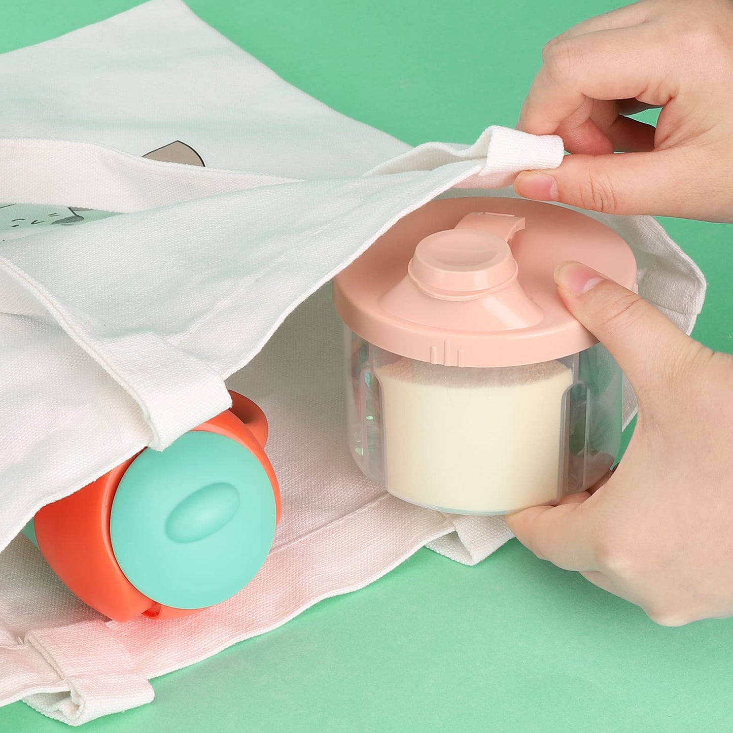 Side profile of Accmor formula container with lid