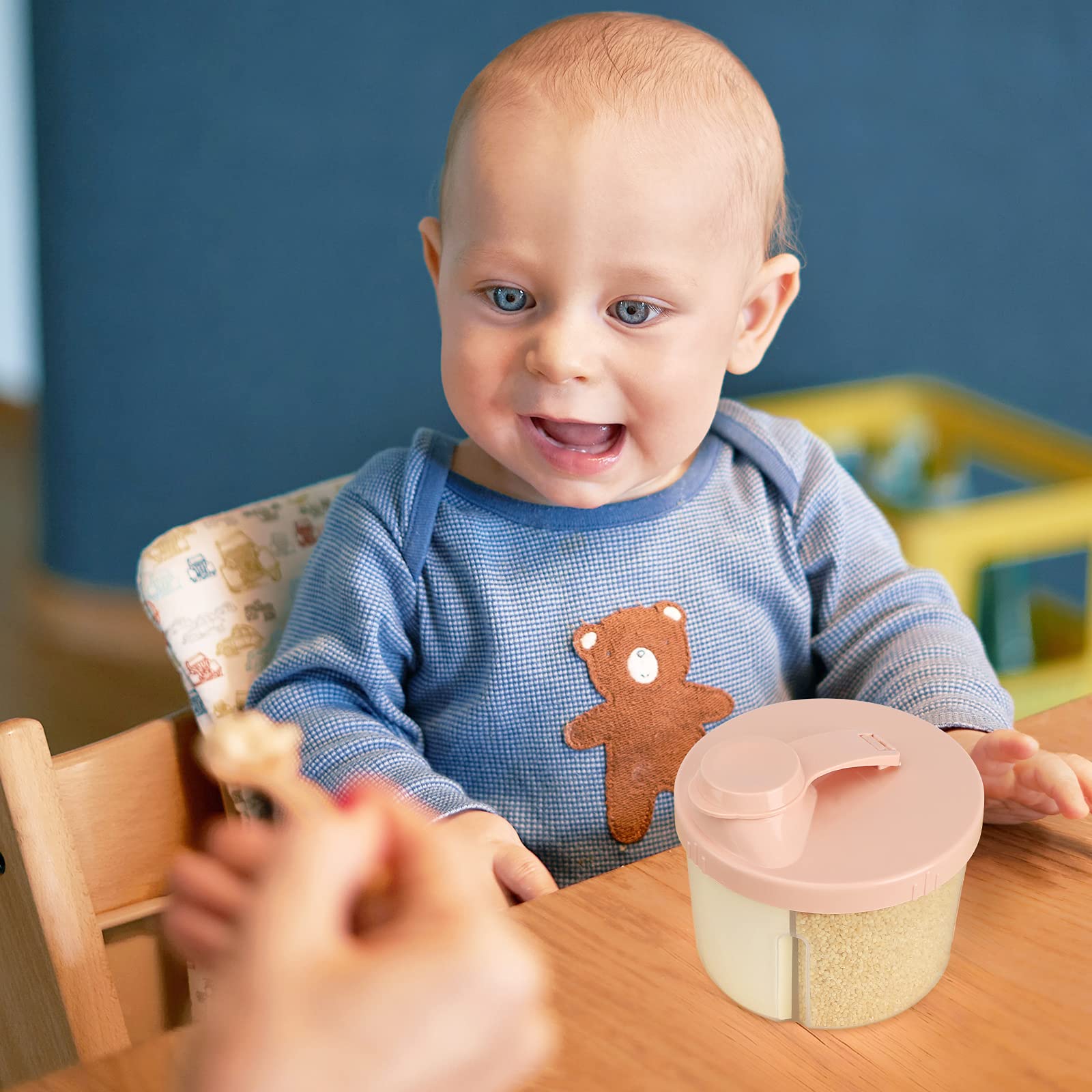 Compact travel formula dispenser inside a diaper bag