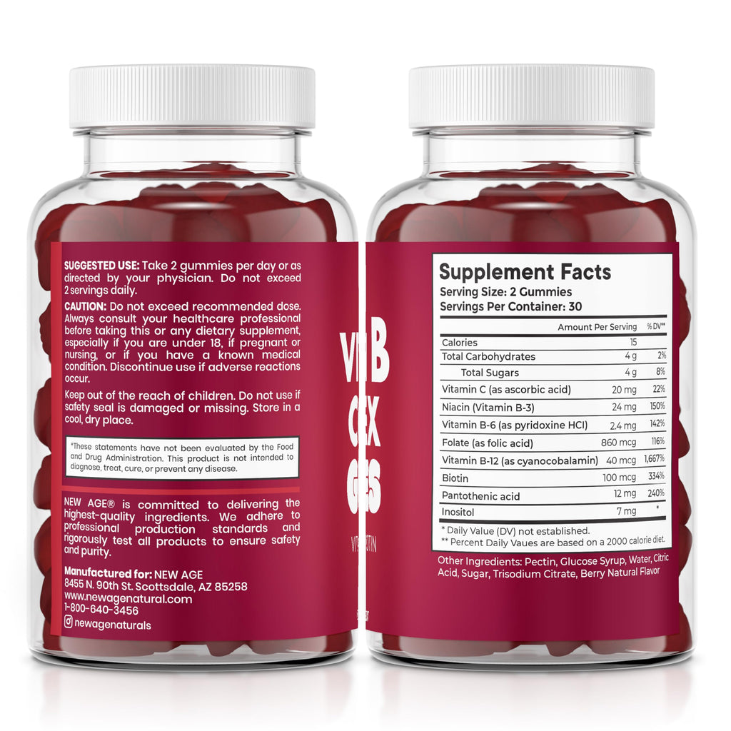 Secure safety seal and lid details on the New Age wellness product packaging