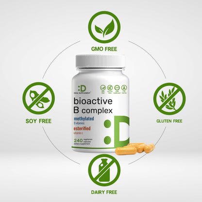 Premium USA imported Deal Supplement Vitamin B12 and methylfolate veggie capsules container display