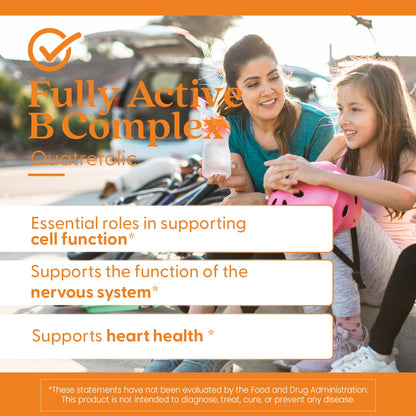 Doctor's Best Fully Active B Complex dietary supplement bottle placed on a clean surface.