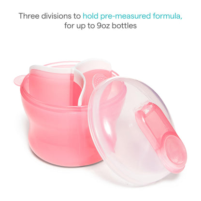 Munchkin portable infant milk powder storage container in pink color