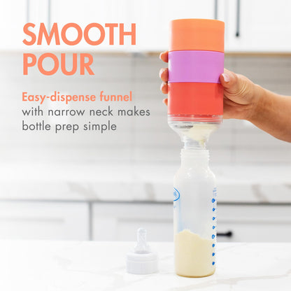 Boon Triful three count travel container packed neatly inside a diaper bag