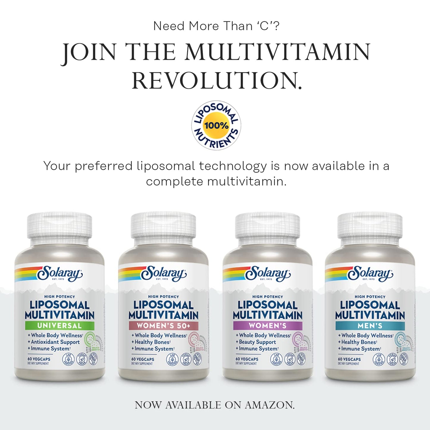 A group of authentic Solaray dietary supplement bottles from the USA showing the consistent premium design of the Mega Vitamin B Stress range