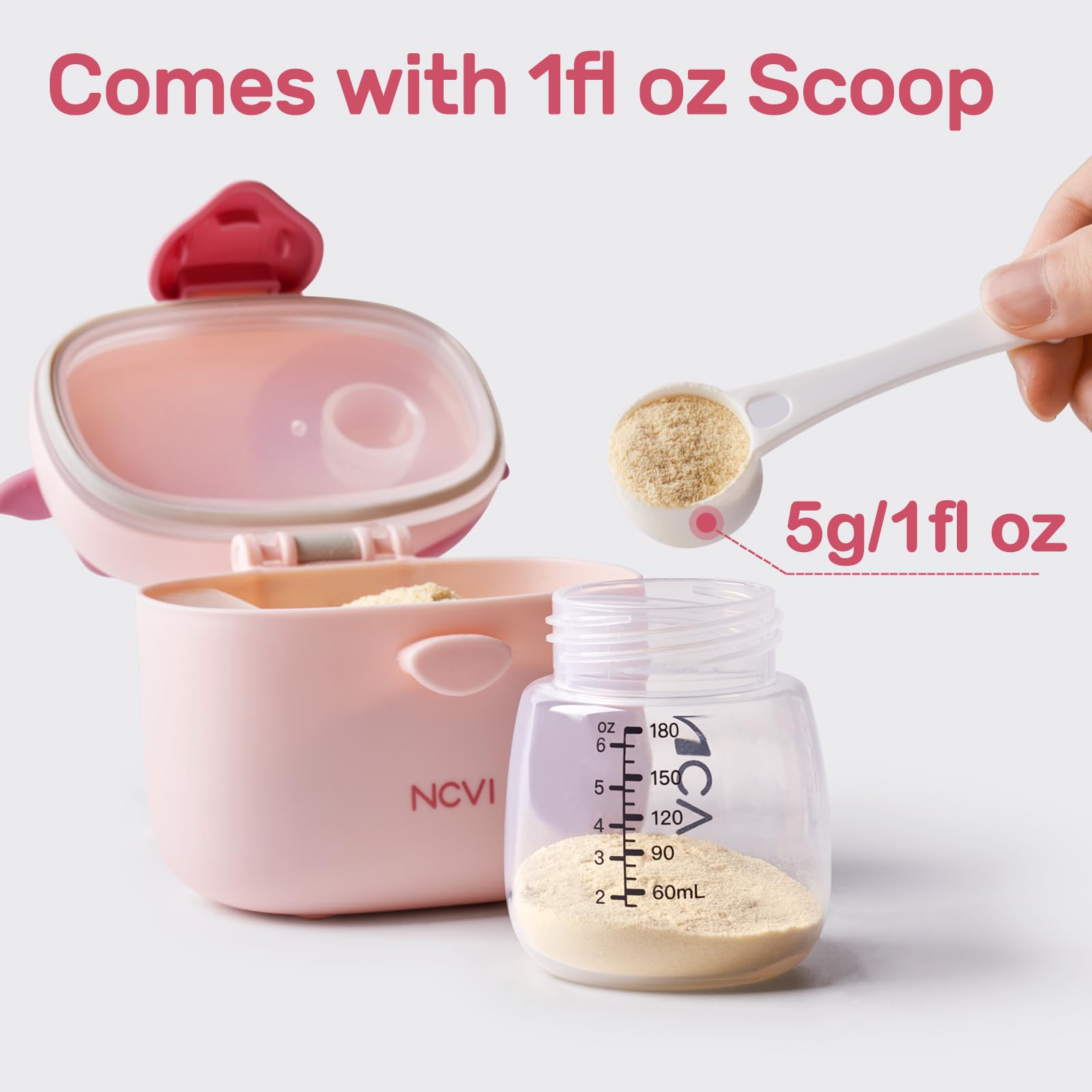 NCVI travel formula holder with separate spoon storage compartment