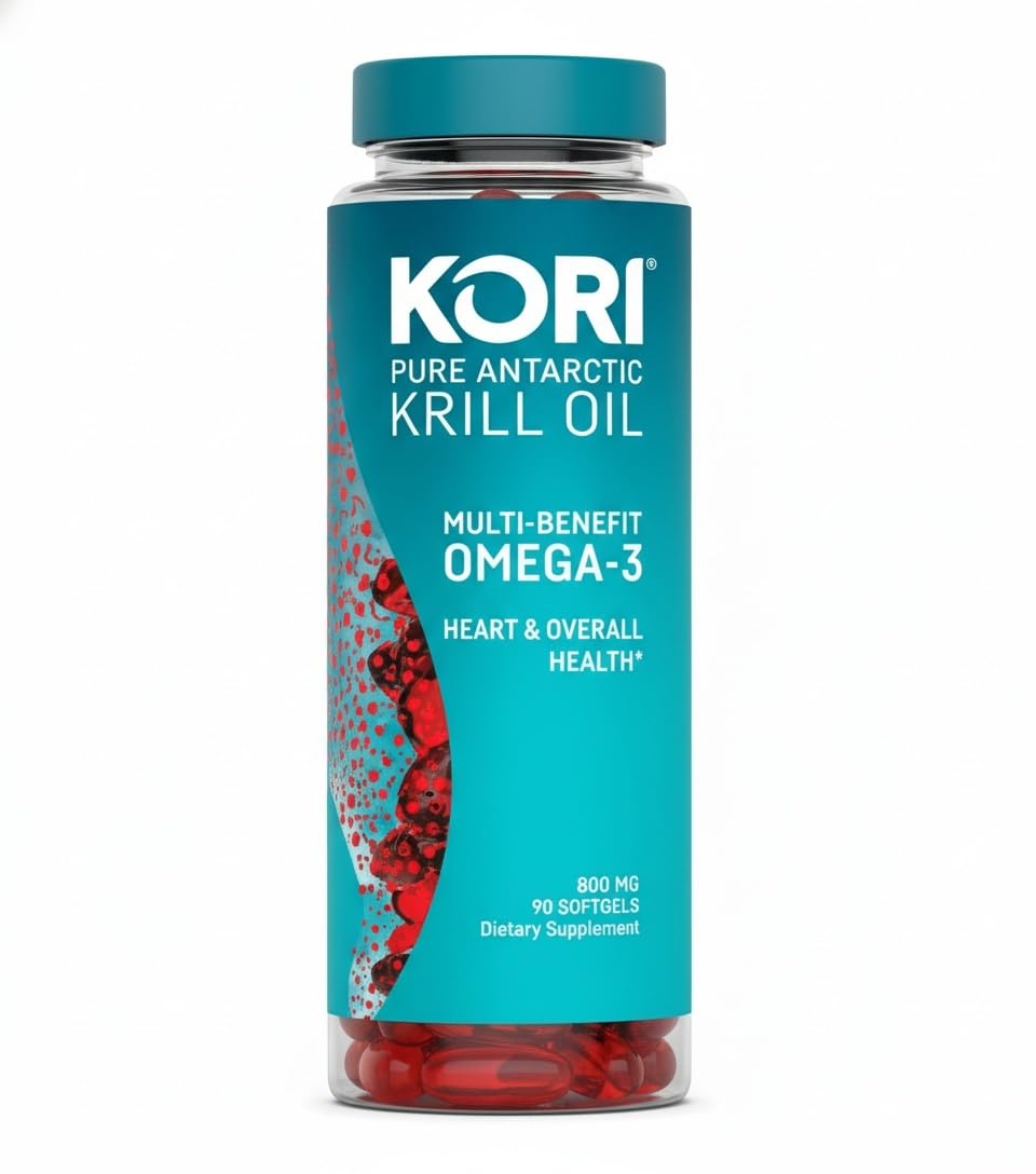 Back label of pure Antarctic krill oil supplement explaining superior absorption versus fish oil