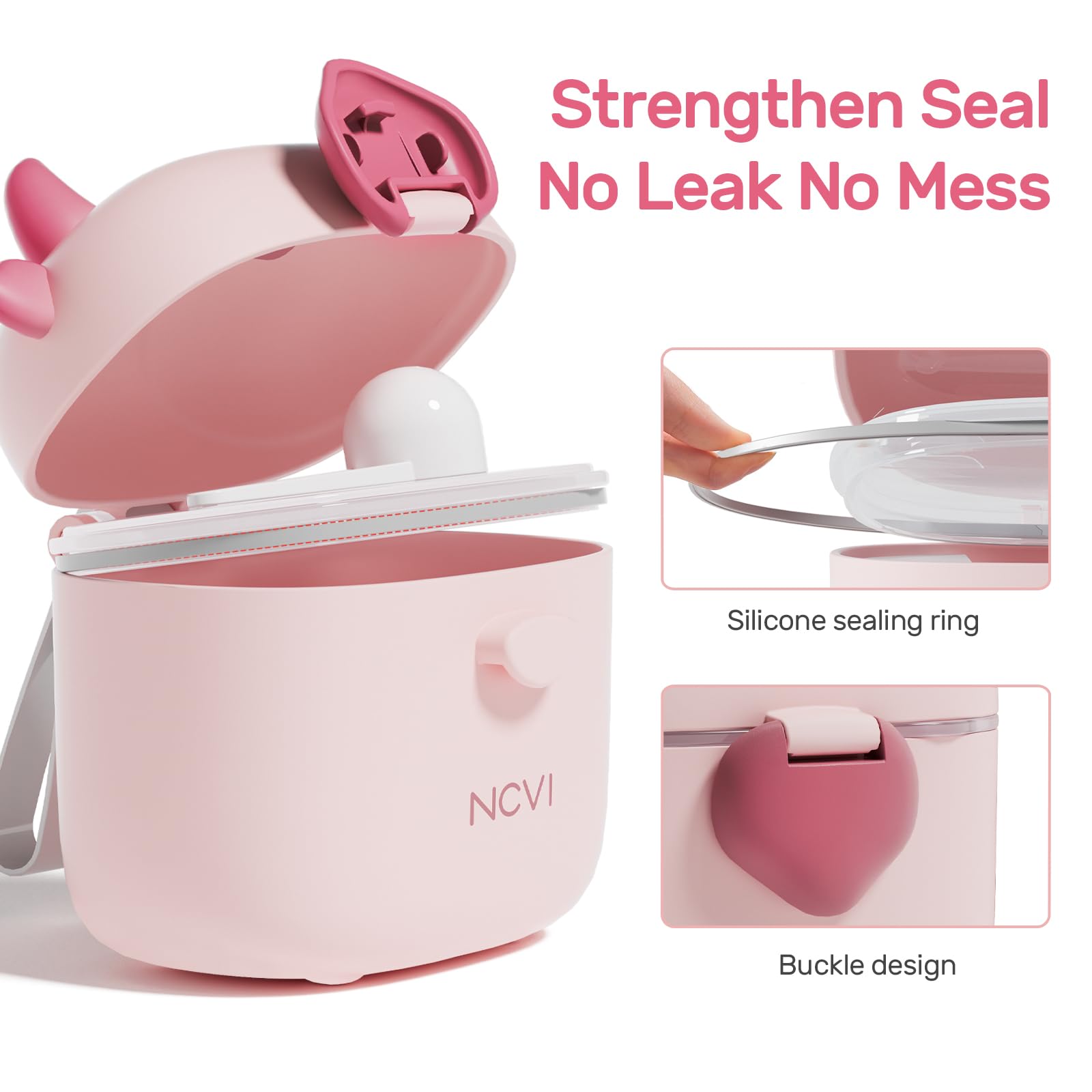 NCVI multipurpose baby snack container filled with fresh berries