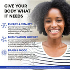 Nutraharmony bioavailable active B complex vegan capsules supplement for daily energy and focus.