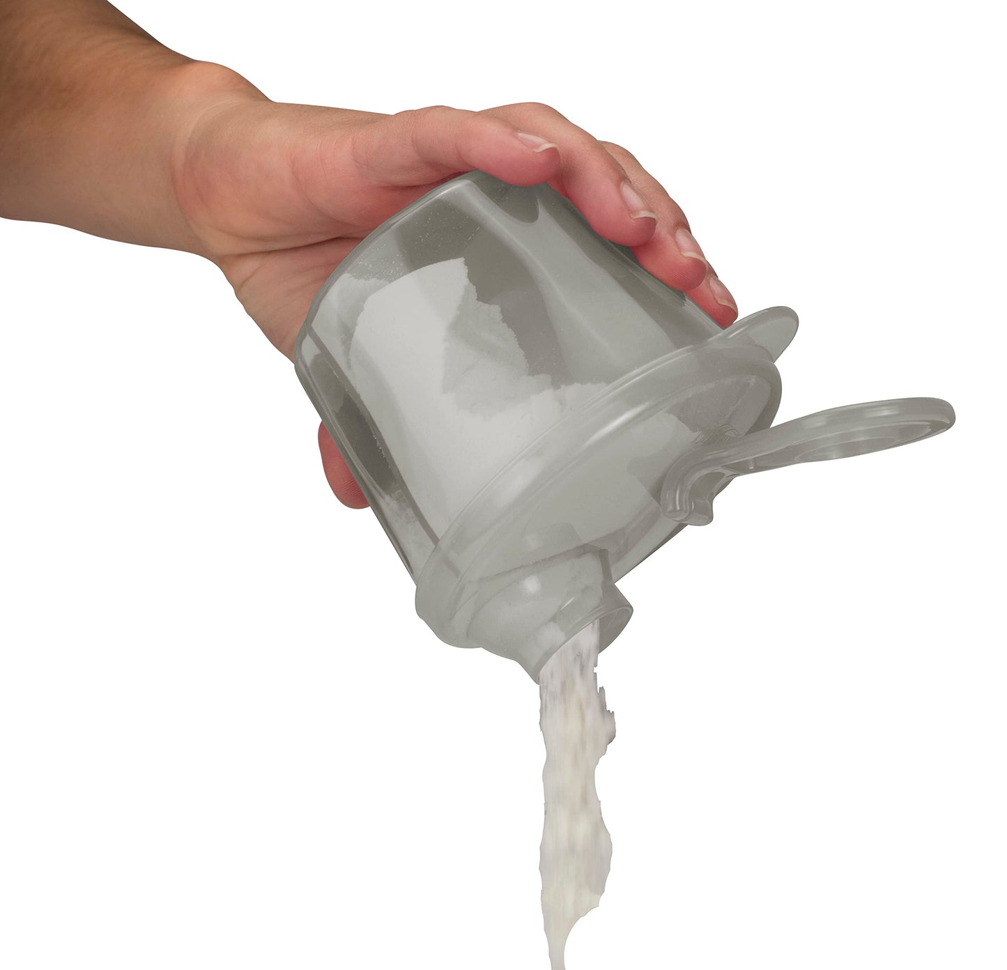 Dr. Brown's gray three serving formula dispenser highlighting the BPA free material build