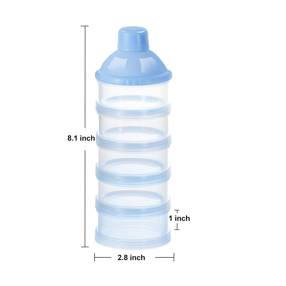 TARREXO portable multi tier baby formula dispenser standing upright on a kitchen counter