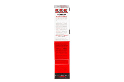 Authentic SSS Tonic liquid iron supplement showing correct adult dosage instructions on the back label