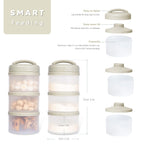 Termichy baby milk powder storage box showing independent pouring spouts and funnel lids