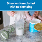 Dr. Brown's formula pitcher displaying the adjustable stopper and internal mixing blade assembly.