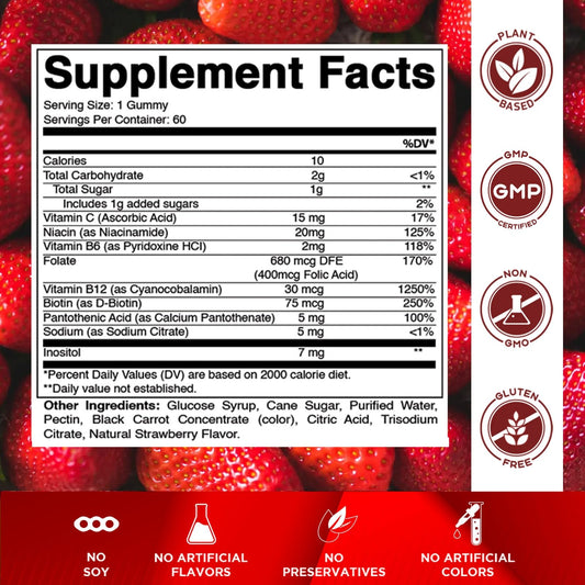Vitamatic B complex with Vitamin C dietary supplement packaging highlighting the sixty servings count.
