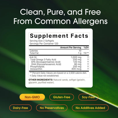 Antarctic krill oil capsules for heart support and joint health wellness routine