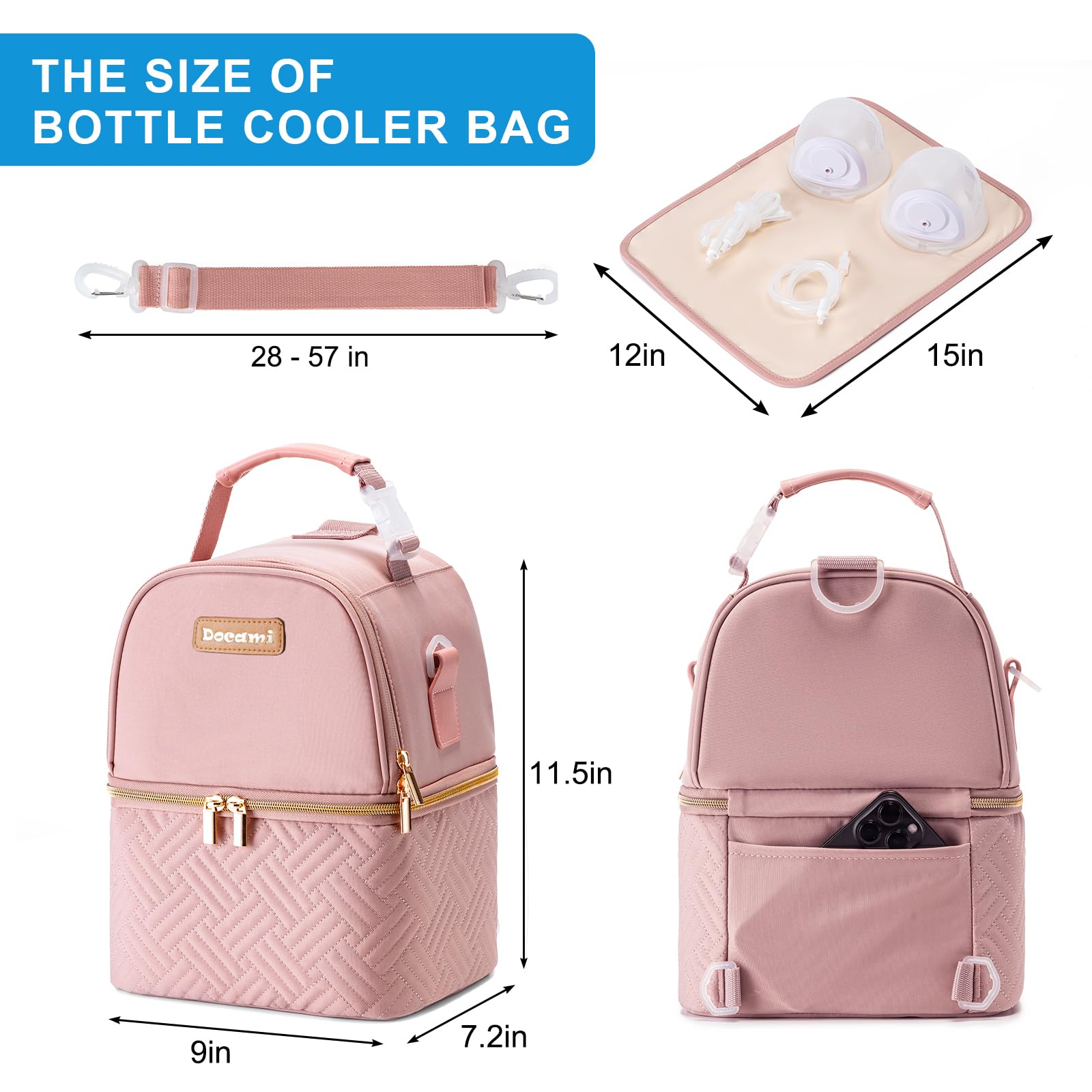 Docami cooler bag accessories including ice pack and mat
